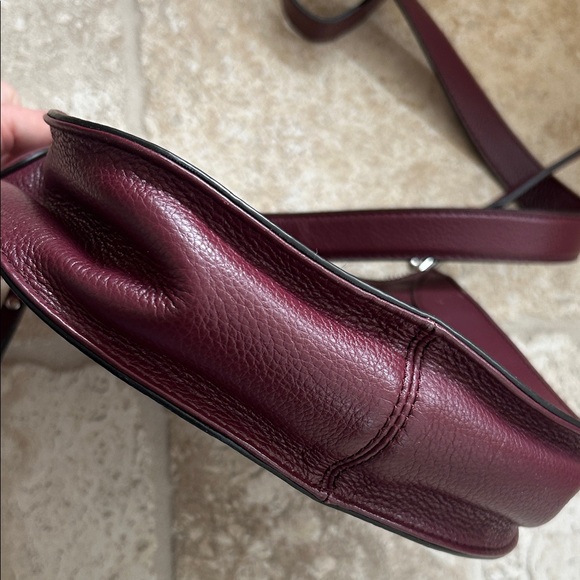 Rebecca Minkoff Elegant Burgundy Leather & Suede Women's Crossbody Bag - Picture 9 of 9